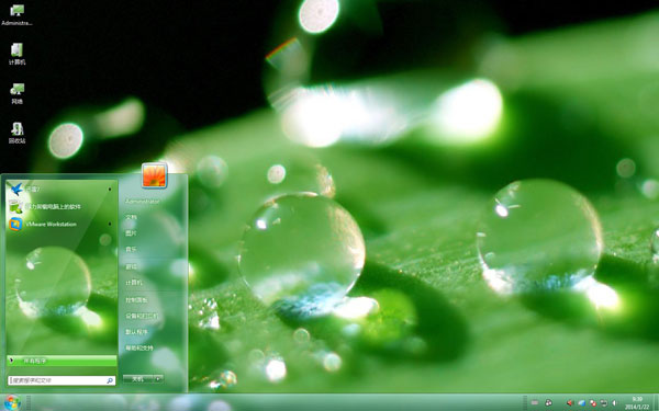 晶莹剔透的水珠Win8清爽主题