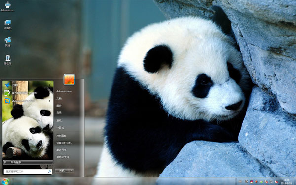 国宝熊猫Win8可爱电脑桌面