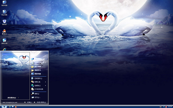 白天鹅唯美之恋Win8主题