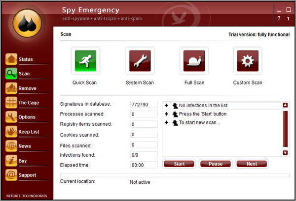 NETGATE Spy Emergency(间谍木马查杀软件) V22.0.505.0